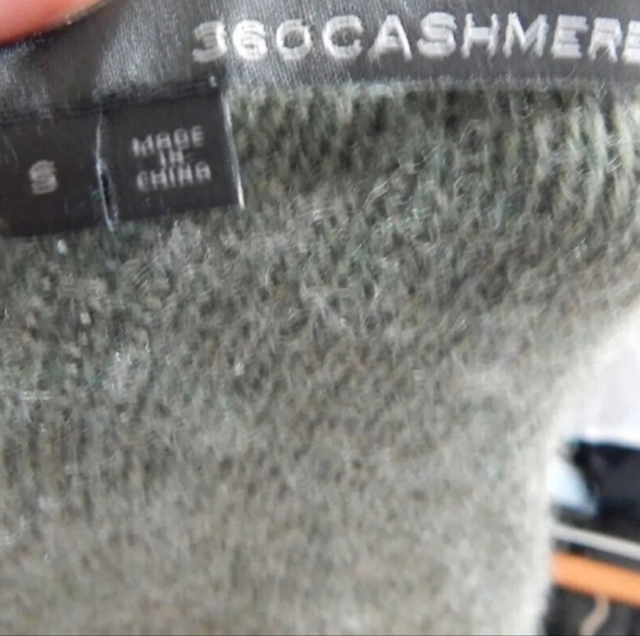360 Cashmere Open Front Green Wool Cashmere Cardigan - Picture 2 of 3